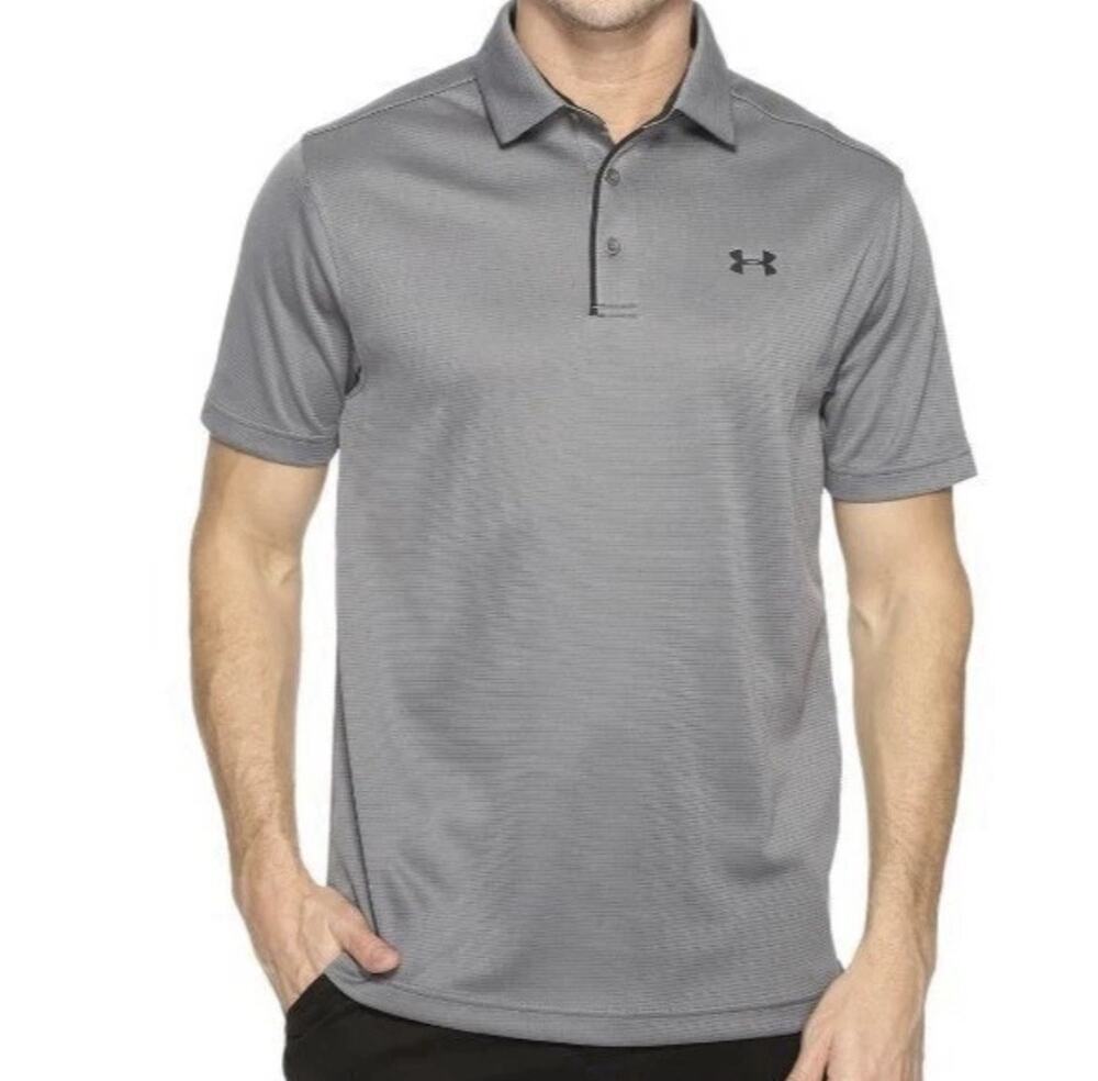 Under Armour Graphite Tech Polo Tee Shirt Top Men Size Small NWT Athletic